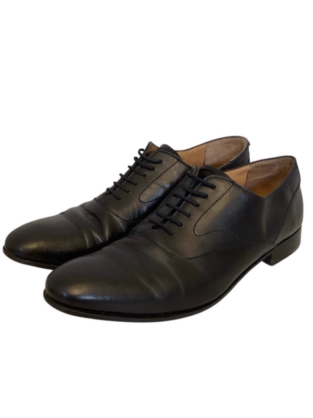 Valentino Garavani 43.5 (US 10.5) Oxfords Shoes Black Leather Lace Up Italy